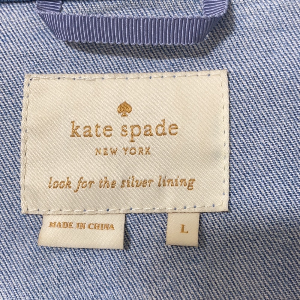 Kate Spade denim jacket dip dye peplum ruffle style size large - Picture 5 of 15